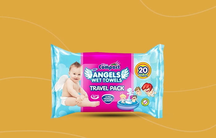 Ultra Compact Angel Baby Wet Wipes 20 Pcs