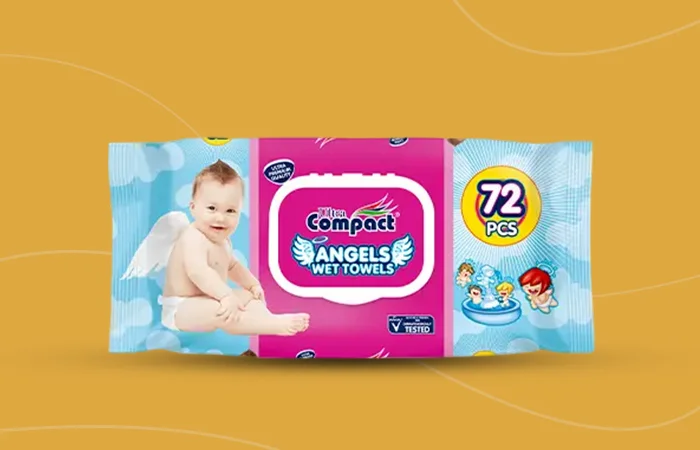 Ultra Compact Angels Wet Towels 72 Pcs