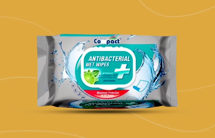 Ultra Compact Antibacterial Wet Wipes 15 Pcs