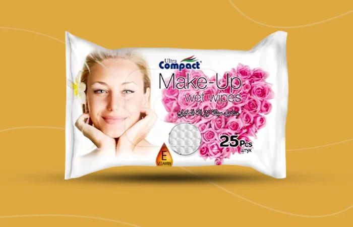 Ultra Compact Make-Up Wipes Rose 25 Pcs