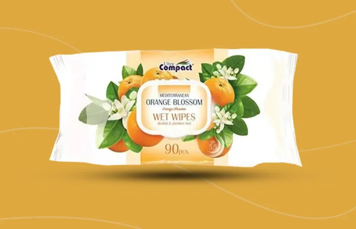 Ultra Compact Orange Blossom Wet Wipes 90 Pcs