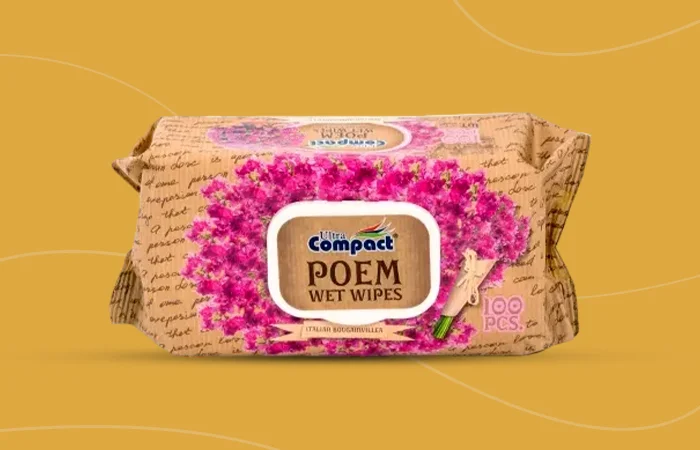 Ultra Compact Poem Wet Wipes Italian Bougainvillea 100 Pcs