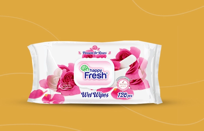 Happy Fresh Wet Wipes Rose 120 Pcs