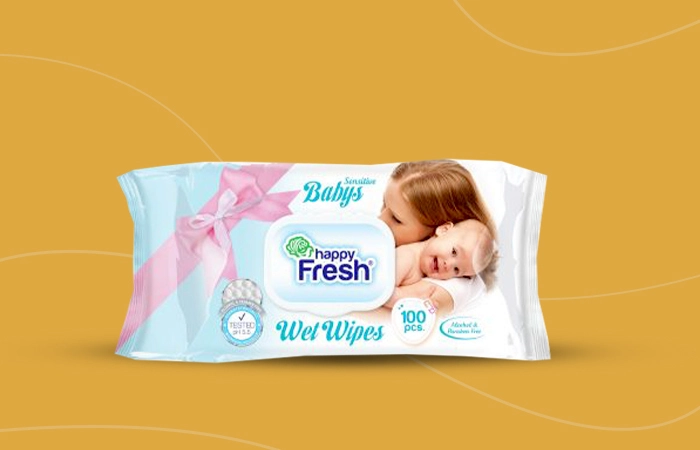 Happy Fresh Wet Wipes Sensitive 100 Pcs