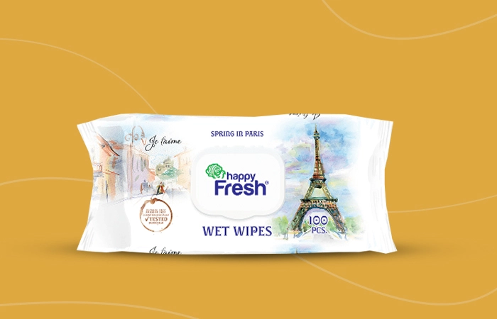 Happy Fresh Wet Wipes Spring In Paris 100 Pcs